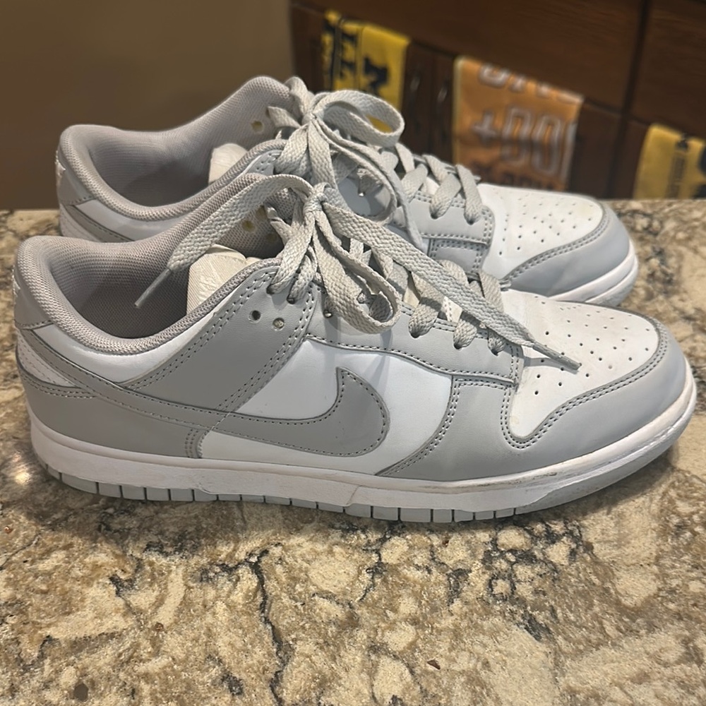 Gray and White Low-Top Sneakers
